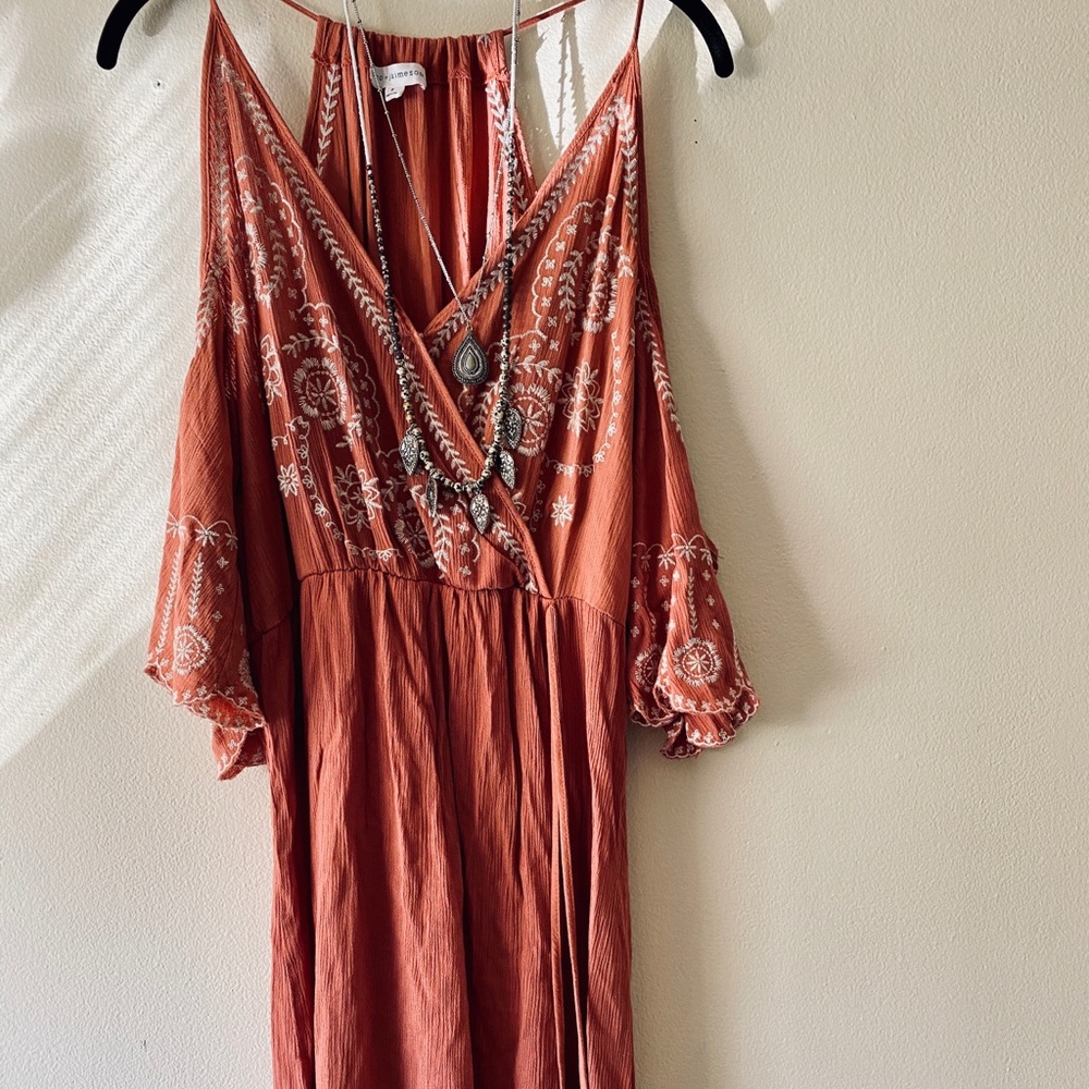 Coco + Jaimeson Cold Shoulder Faux Wrap Midi Dress - image 2